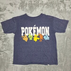 Pokemon Boys Graphic T-Shirt XS 6/7 Eevee Pikachu Graphic Heather‎ Blue